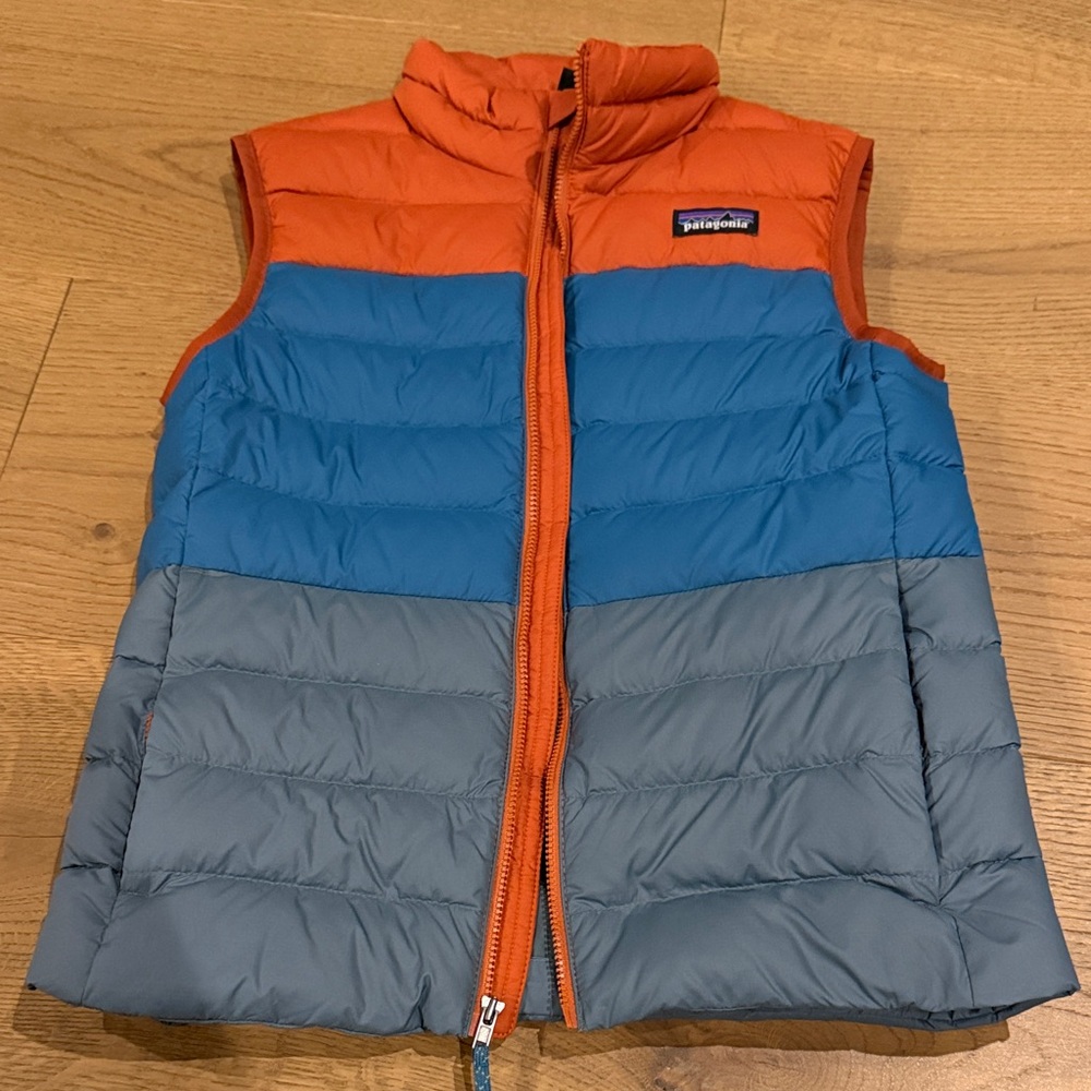 Patagonia Kids' Orange and Blue Puffer Vest